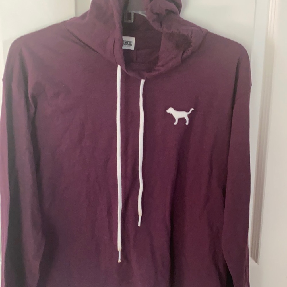 Long sleeve hooded Tshirt by Pink size small